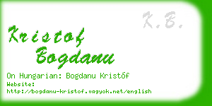 kristof bogdanu business card