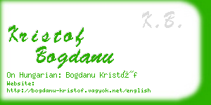 kristof bogdanu business card